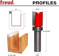 Vista 2 de Broca 50-098 de 516 pulgadas x 1 pulgada para el cojinete superior, de recorte a ras, mango de 14 pulgadas, de Freud