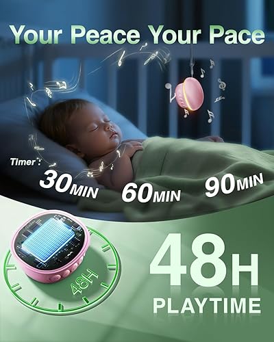 Miniatura 4 de Máquina de sonido portátil de viaje con 20 sonidos naturales, volumen de 30 niveles, tiempo de trabajo de 48 horas, temporizadores, memoria, diseño