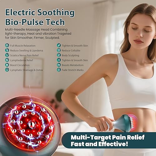 Miniatura 4 de Masajeador de drenaje linfático, masajeador anticelulítico para celulitis corporal y reducción de estrías de muslos y vientres, herramientas de