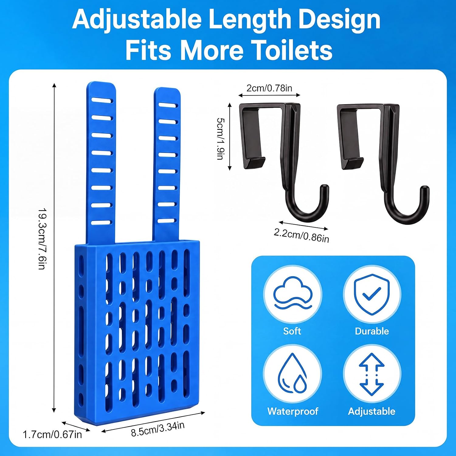 Sliner 3 Pcs Toilet Tank Cleaning Tablet Holder 7.6 x 3.4'',Blue,Classic image 2