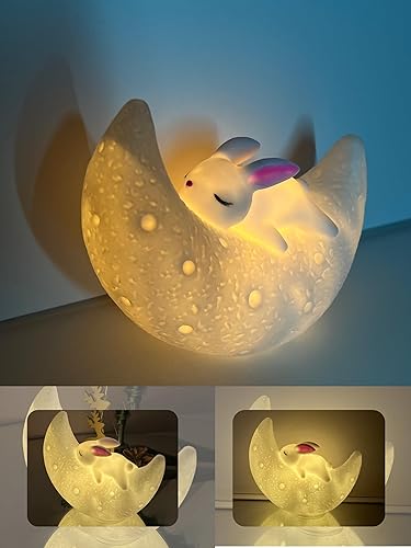 Miniatura 8 de Luz de la noche, Animal-Conejo En Forma Adorable Pequeño Vinilo Noche Luz Blanca