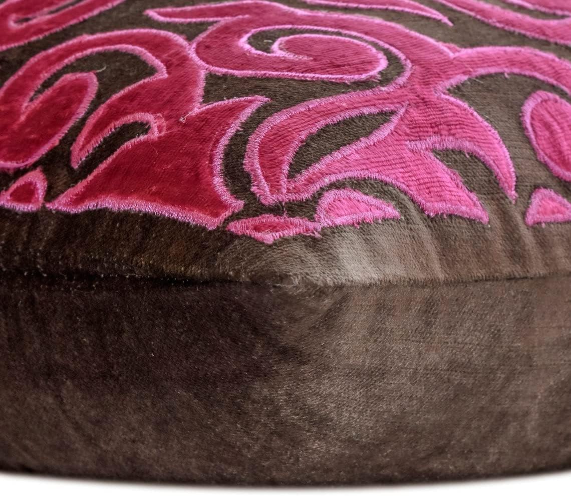 The HomeCentric Cushion Cover for Chair, Throw Pillows for Couch, Pillow Covers 18x18 inch (45x45 cm) Pink, Velvet Throw Pillow Covers, Handmade Pillow Covers, Modern, Abstract - Fuchsia Kingdom