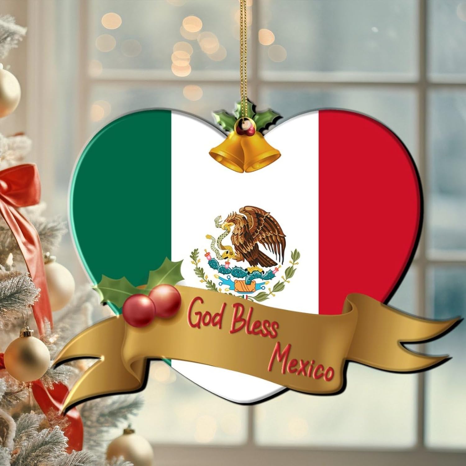 Madcolitote Mexico Flag Christmas Tree Decorations Mexico