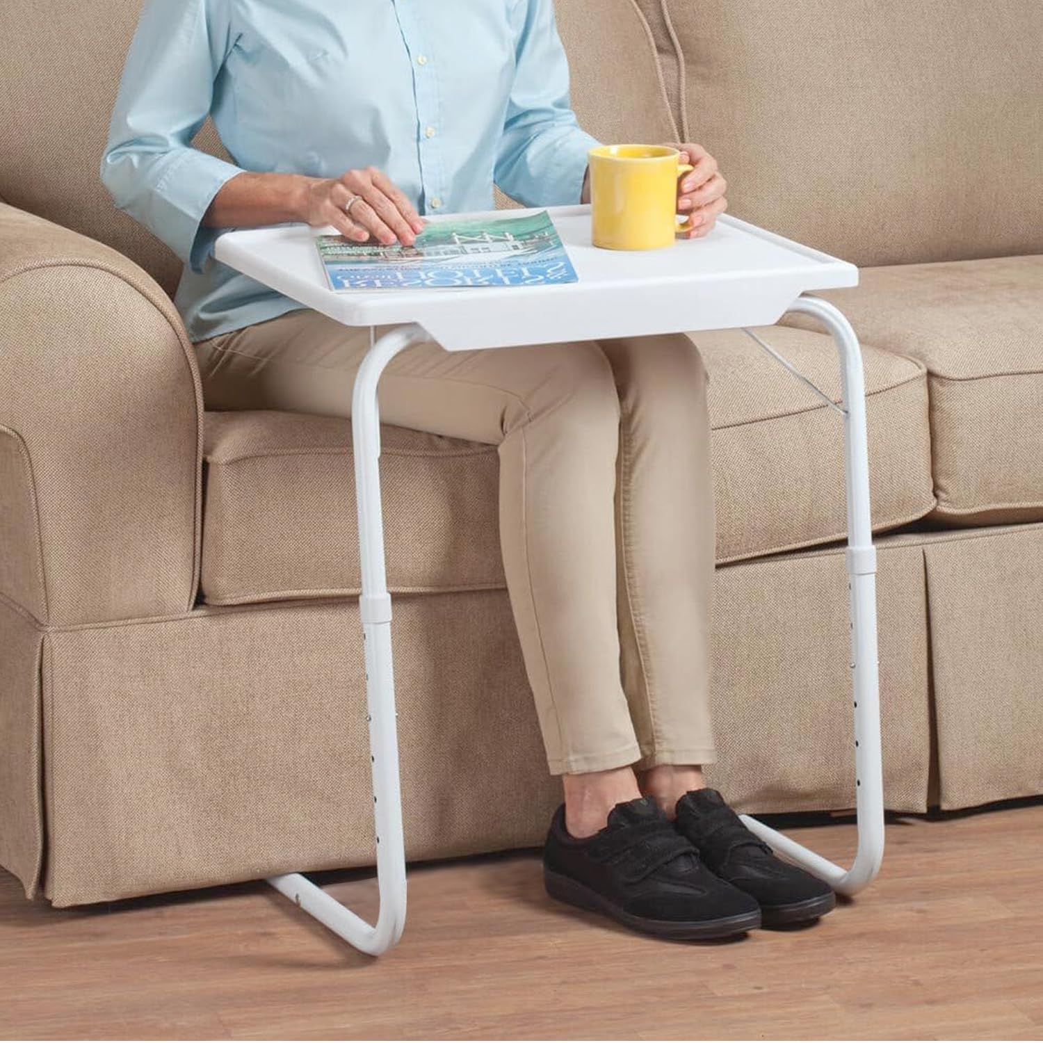 Amazon Brand - Arovemic White Table Mate Multipurpose Table and Height Adjustable Laptop & Utility Table for Laptop (B0BKR5481M) Amazon Price History, Amazon Price Tracker
