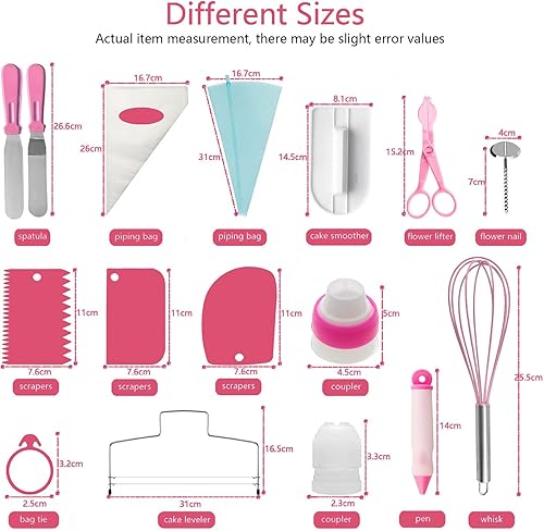 Miniatura 4 de Kit de decoración de pasteles, 137 piezas de suministros de decoración de pasteles con tocadiscos para decorar, bolsa de pastelería, puntas de