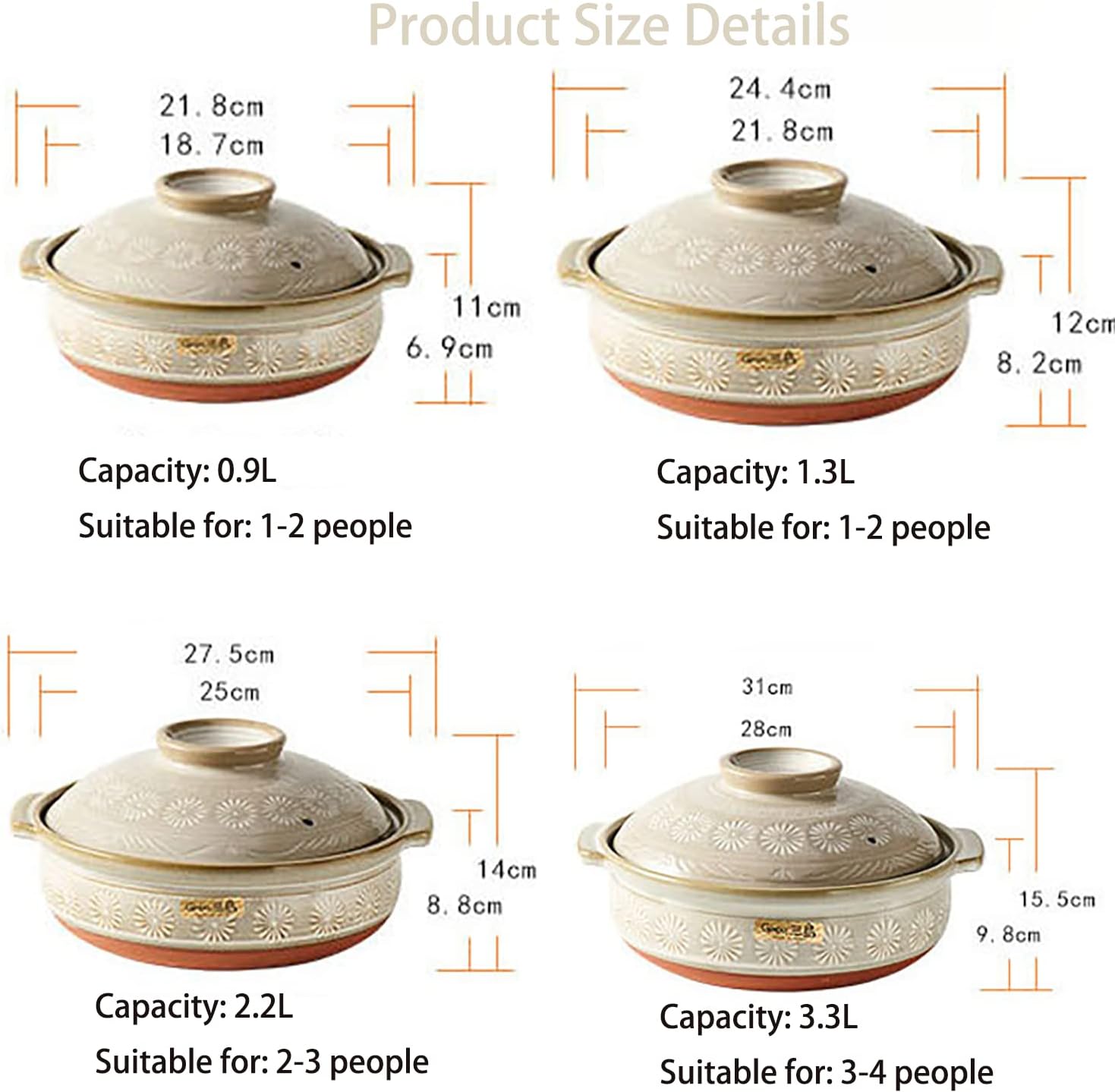 clay pot cooking Japanese Ceramic Hot Pot Casserole Earthenware Clay Pot Retro Japanese Style Ceramic Stew Pot Clay Casserole Household Easy To Clean,3.3l