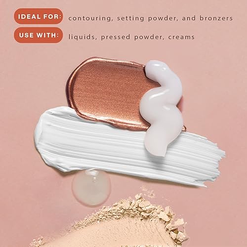 Miniatura 4 de Kabuki - Brocha bronceadora ultra suave para rubor, polvo suelto, base líquida y polvo y autobronceador, herramienta de mezcla de maquillaje fácil