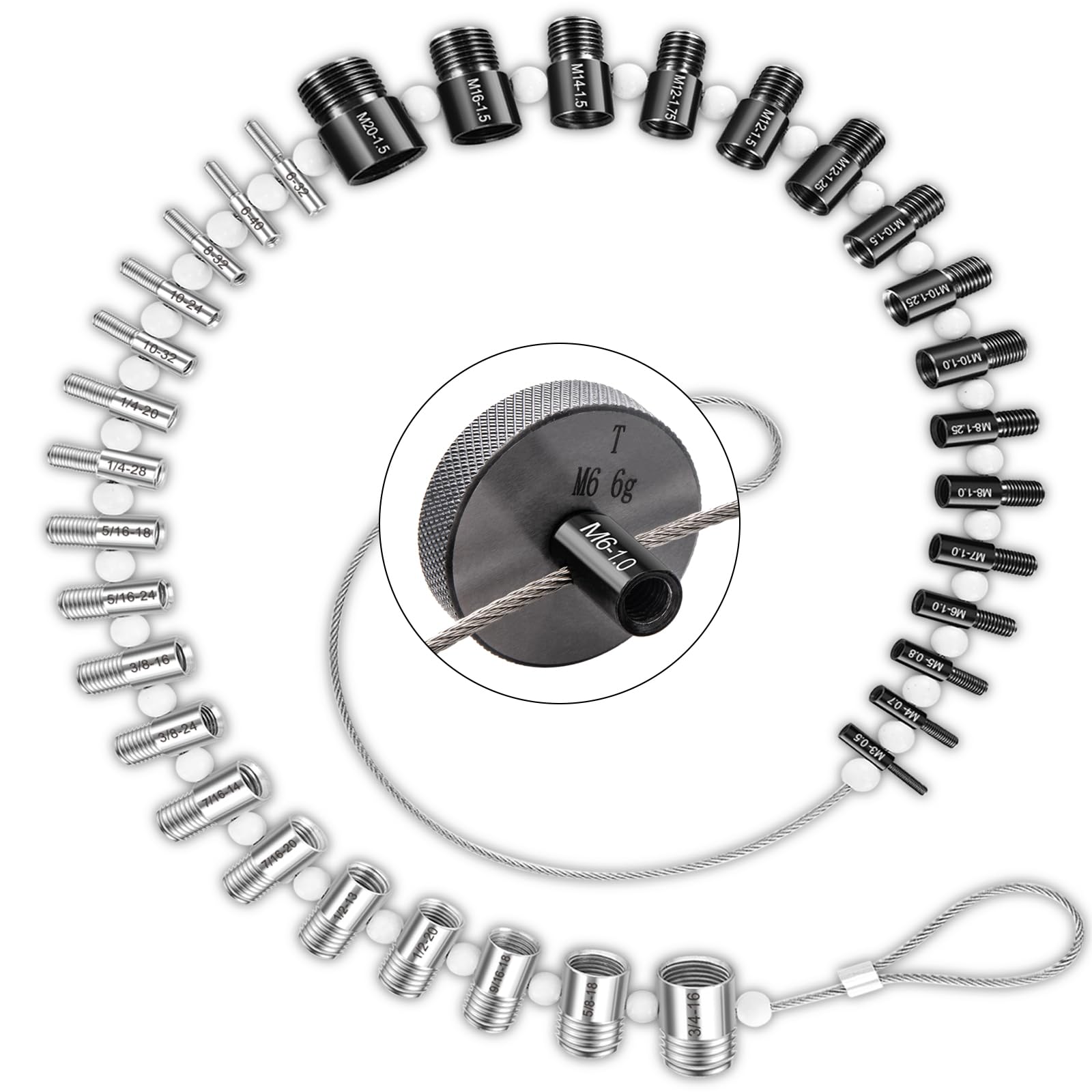 Nut and Bolt Thread Checker - (34 Gauges) High-Speed Steel Bolt and Nut Identifier Gauge - SAE and Metric Nut Bolt Size Gauge - Nut and Bolt