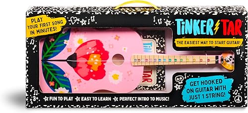 Miniatura 7 de Guitarra acústica floral rosa - La forma más fácil de comenzar y aprender guitarra - 1 instrumento de juguete de cuerda para niños introducción