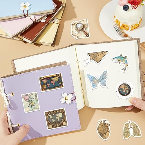 Miniatura 5 de Paquete de 50 calcomanías de mapas vintage, calcomanías de mapas del mundo de grafiti para maleta, guitarra, botellas de agua, laptop, computadora,