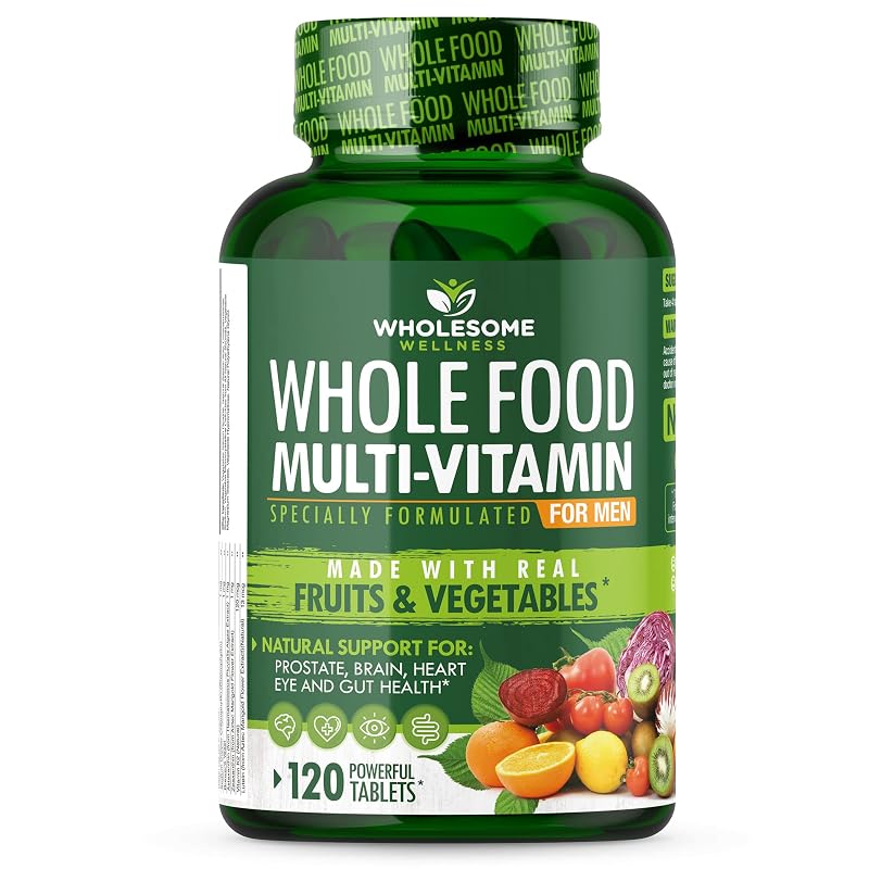 Wholesome Wellness Multivitamínico integral para homens com vitaminas, minerais e extratos vegetais — 120 comprimidos