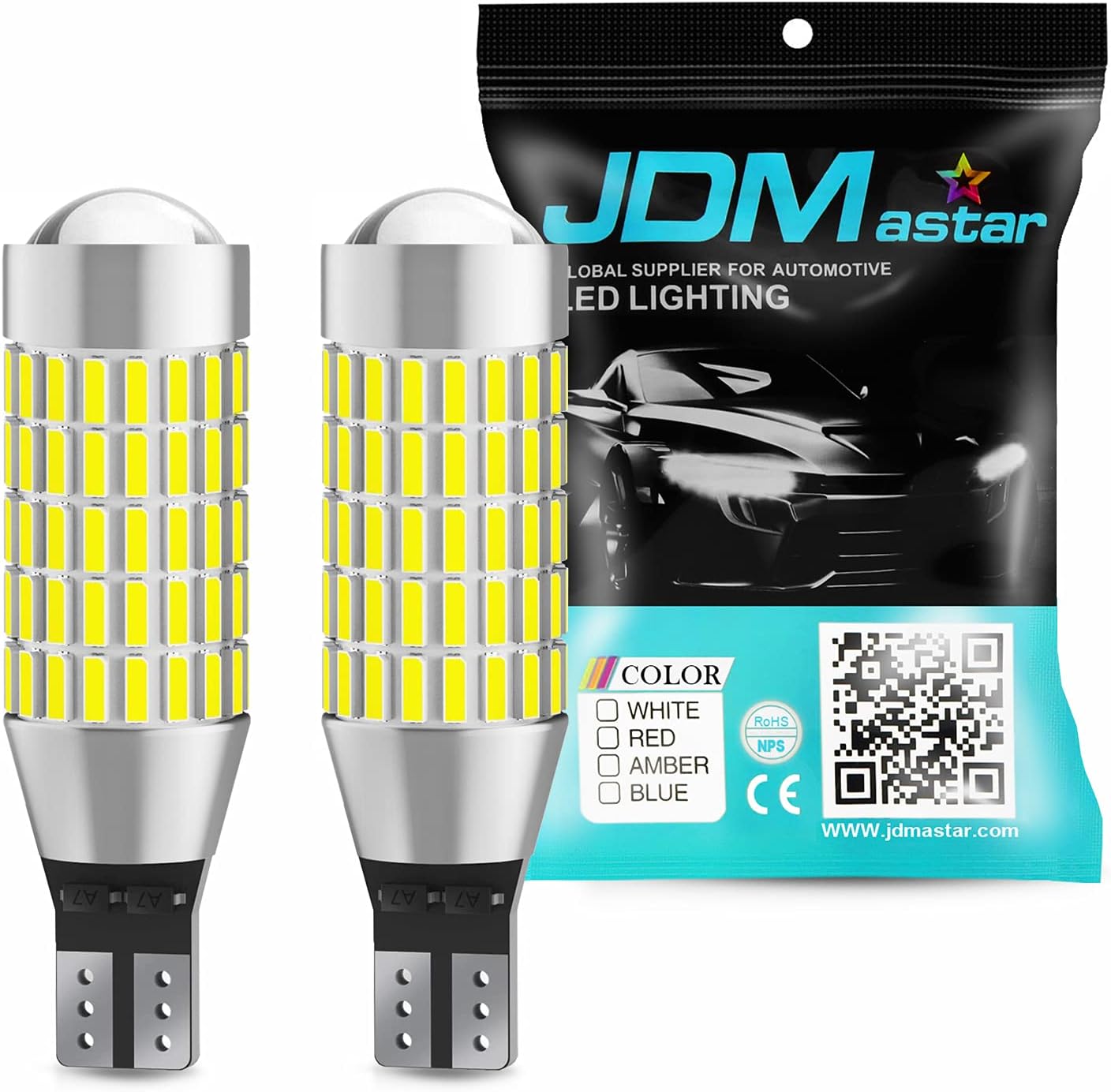 Extremely Bright 2000 Lumens 360-Degree Shine 921 912 90-EX Chipsets LED Bulbs For Backup Reverse Lights Only, Xenon White
