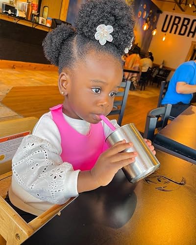 Miniatura 6 de Avanchy Pajitas de silicona reutilizables para niños pequeños y niños  5 popotes flexibles de bebida corta de 5 pulgadas, sin BPA, taza de bebé,