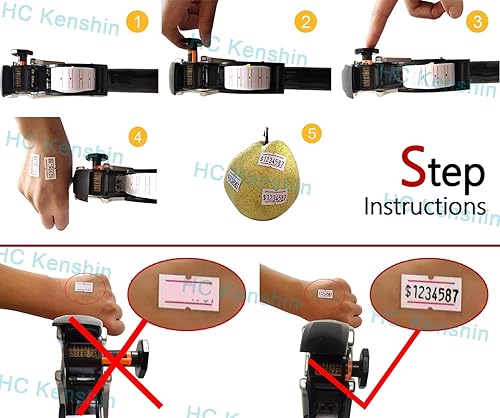 Miniatura 7 de MX-h813 - Pistola de etiquetas de precio para etiquetas de ropa, calcomanías de precio, fecha de caducidad, pistola de etiquetas de 1 línea, pistola