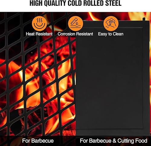 Miniatura 4 de REDCAMP Parrilla plegable de acero resistente, parrilla de cocina portátil para fogata y parrilla para cocinar en fogatas versátiles al aire libre