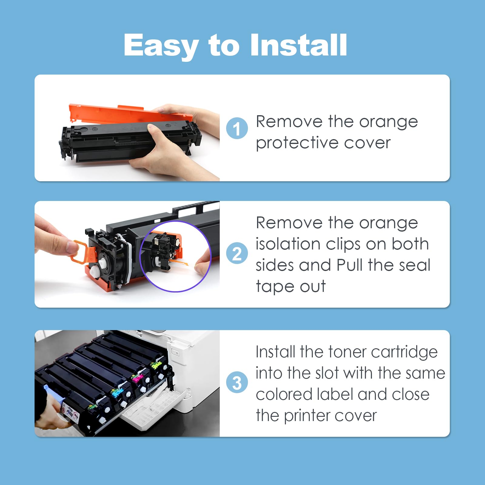 207A - Set di 4 cartucce di toner compatibili con HP 207A 207X Toner di ricambio per HP Color LaserJet Pro MFP M283fdw M283fdn M255dw M255nw W2210A W2211A W2212A W213A (BK/C/M/Y 4 pezzi