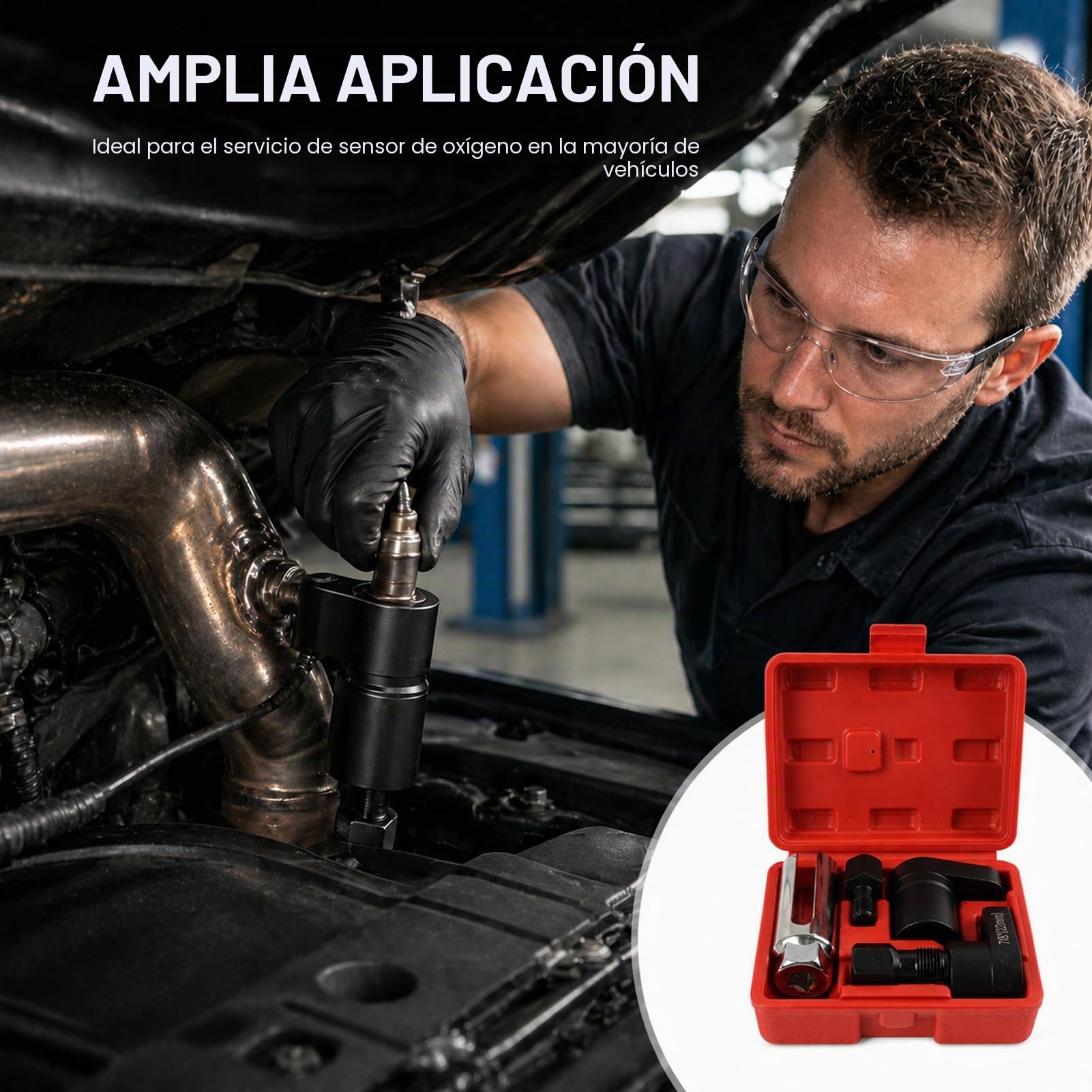 5 Piezas Llaves de Sonda Lambda, Herramientas de Reparación de Roscas, Dados Especiales para Sonda Lambda, Juego Completo para La Reparación y El Mantenimiento de Automóviles y Vehículos