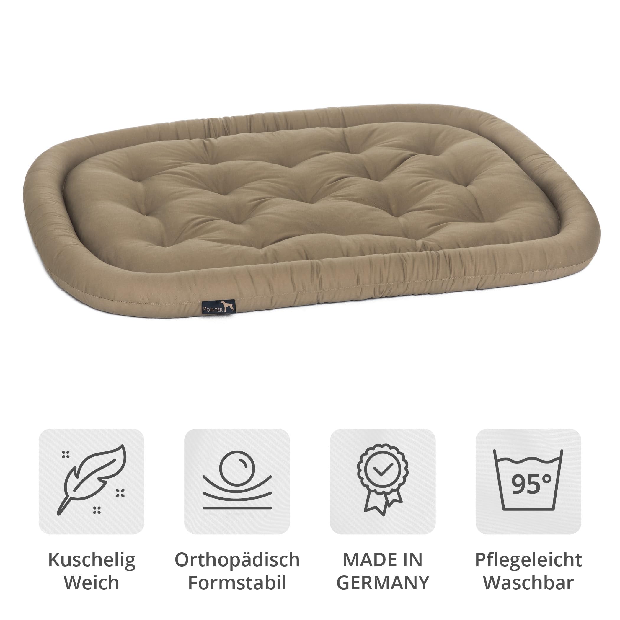 Pointer, Cuscino e Cuccia per Cani, Ortopedico, Adatto Anche per uso Esterno, Resistente ai Graffi, Completamente Lavabile a 95 °C, L Cachi