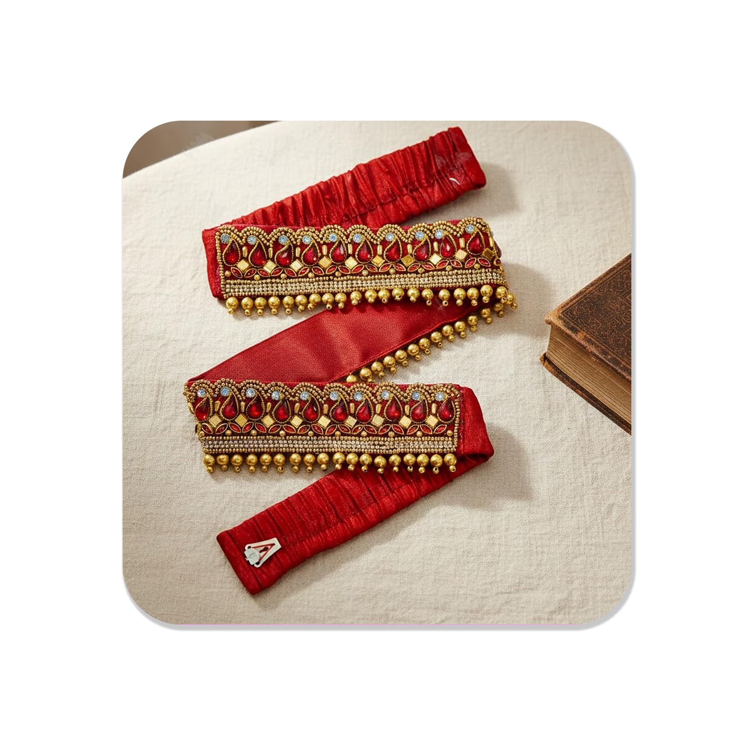 vama Embroidery Fabric Cloth Crystal Stone Saree Waist Belt Stretchable Kamarpatta Kamardhani Kamarband Kamarbandh Kamar ka Patta Patti for Women & Girls-picture-49