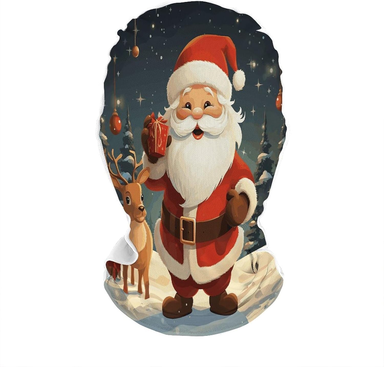Christmas Santa Claus Balaclava Mesh Print Funny Face Mask Breathable Ski Masks Personalized Sun Protection Full Face Covers Neck Gaiter Windproof Head Masks for Pranks&Outdoor