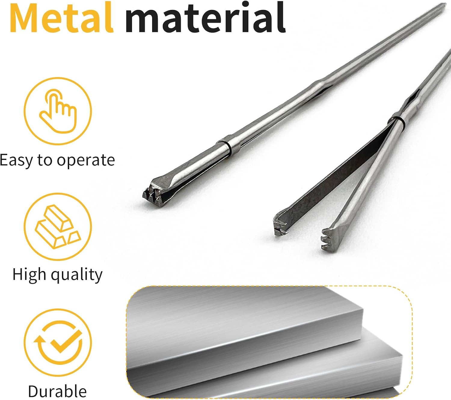 MateIJS 2pcs Stainless Steel Long Bodkin,Long Shoe Lace Needles, Long Leather Sewing Needles with Prong Steel Tips for Leathercraft & Manual Lacing Threading (2 Pieces)