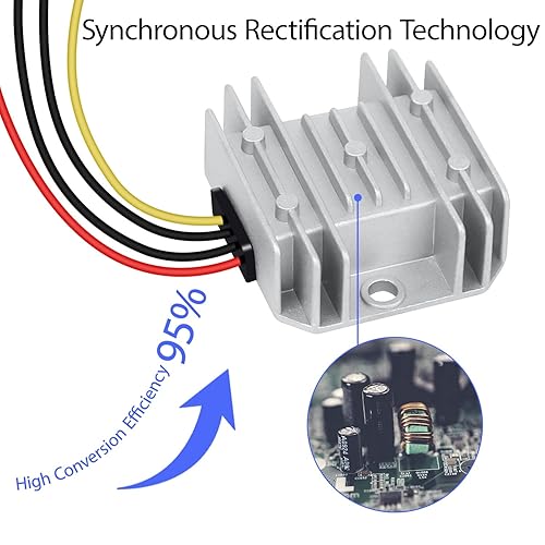 Miniatura 7 de LeMotech Convertidor DC 8-40 V a 12 V 3 A 36 W Convertidor de reducción de voltaje IP68 Impermeable Transformador para carrito de golf Camión Barco