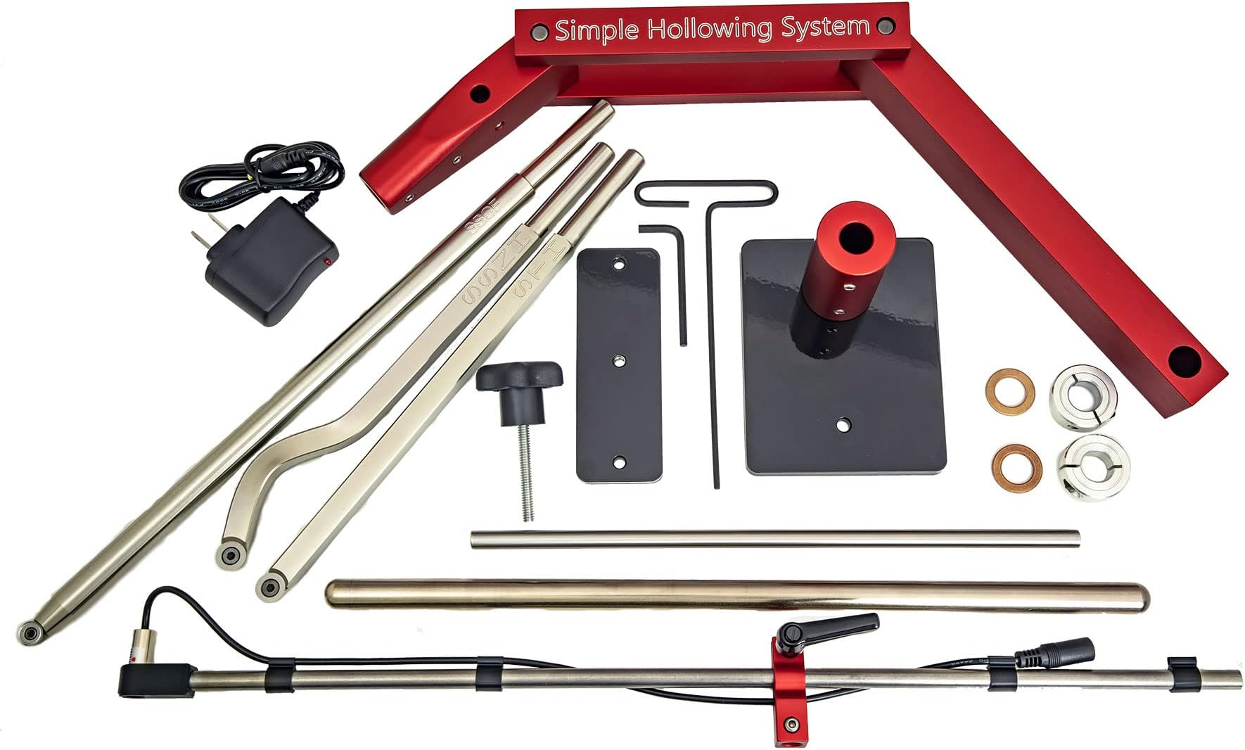 Simple Woodturning Tools - Laser Guided Hollowing System with 3 Full-Size Carbide Wood Lathe Tools. (SHS with Laser and STH SSNH SSCF 16")