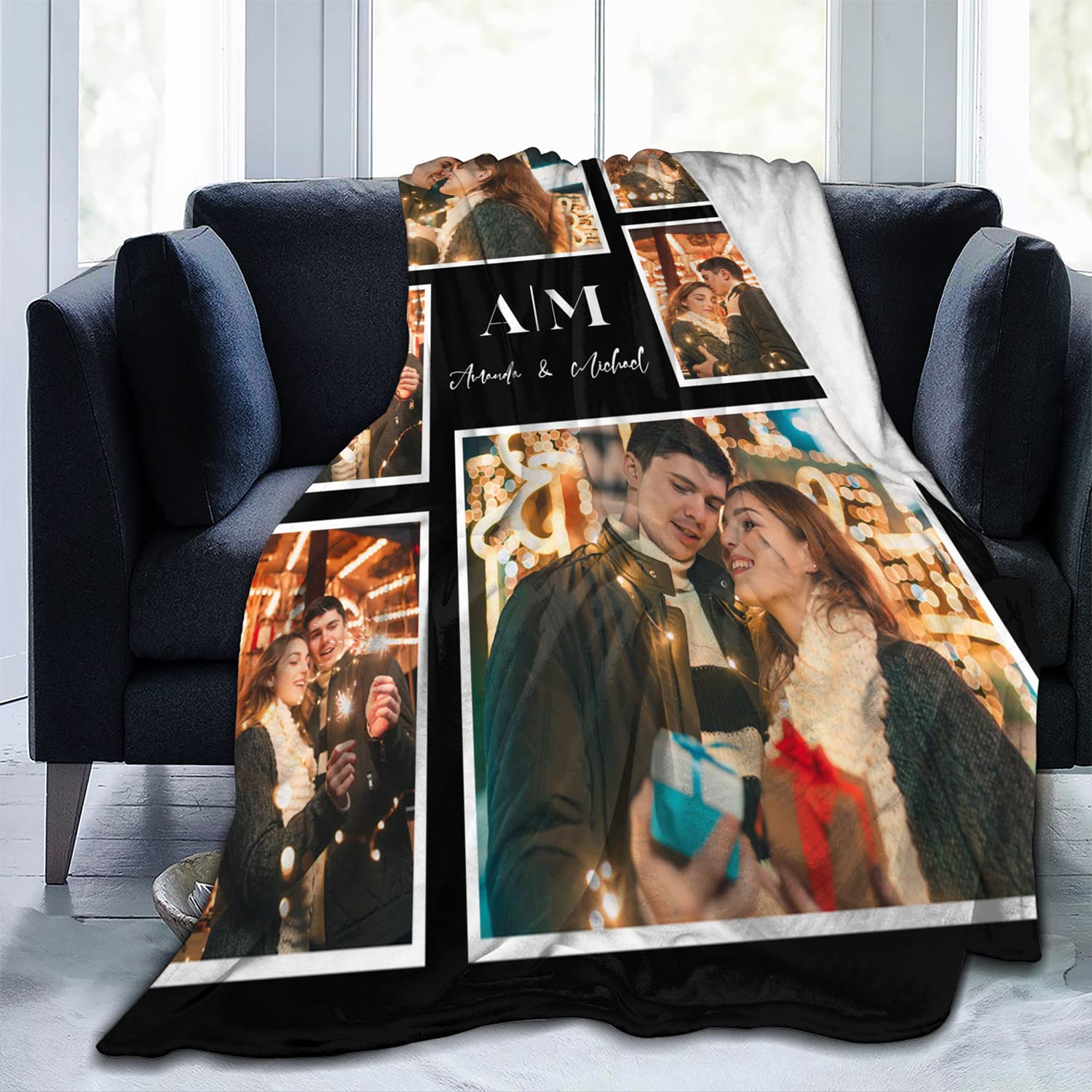 Easycosy personalisierte Decken für Paare Geschenke Benutzerdefinierte Bild, Foto werfen für Freundin Ihr Geburtstag Anniversay Ideen 150×200cm