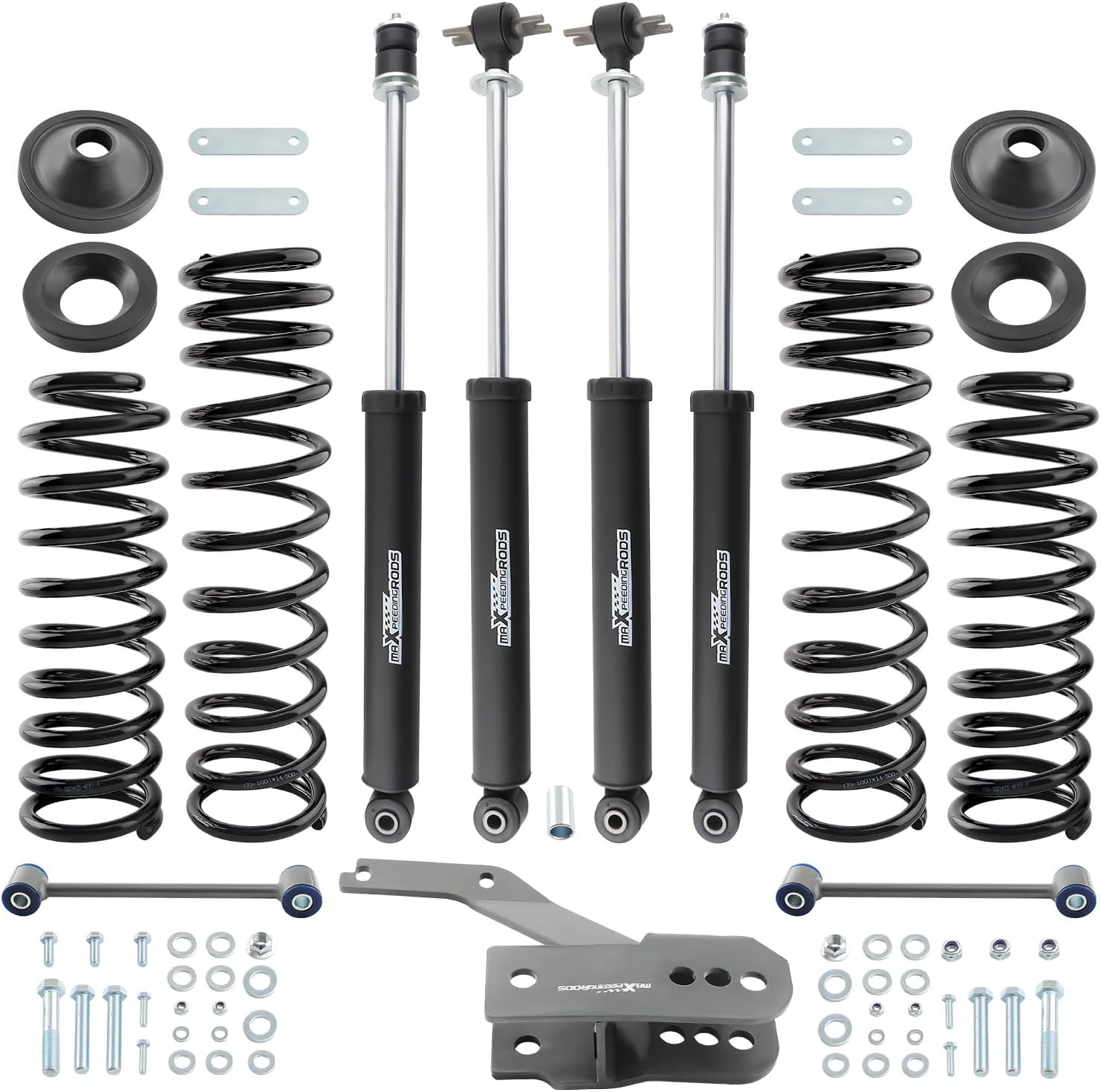 maXpeedingrods 3.25” Lift Kit w/Shocks for Jeep Wrangler JK 4-Door 2007-2018, Suspension Lift Spring Spacers + Extended Sway Bar
