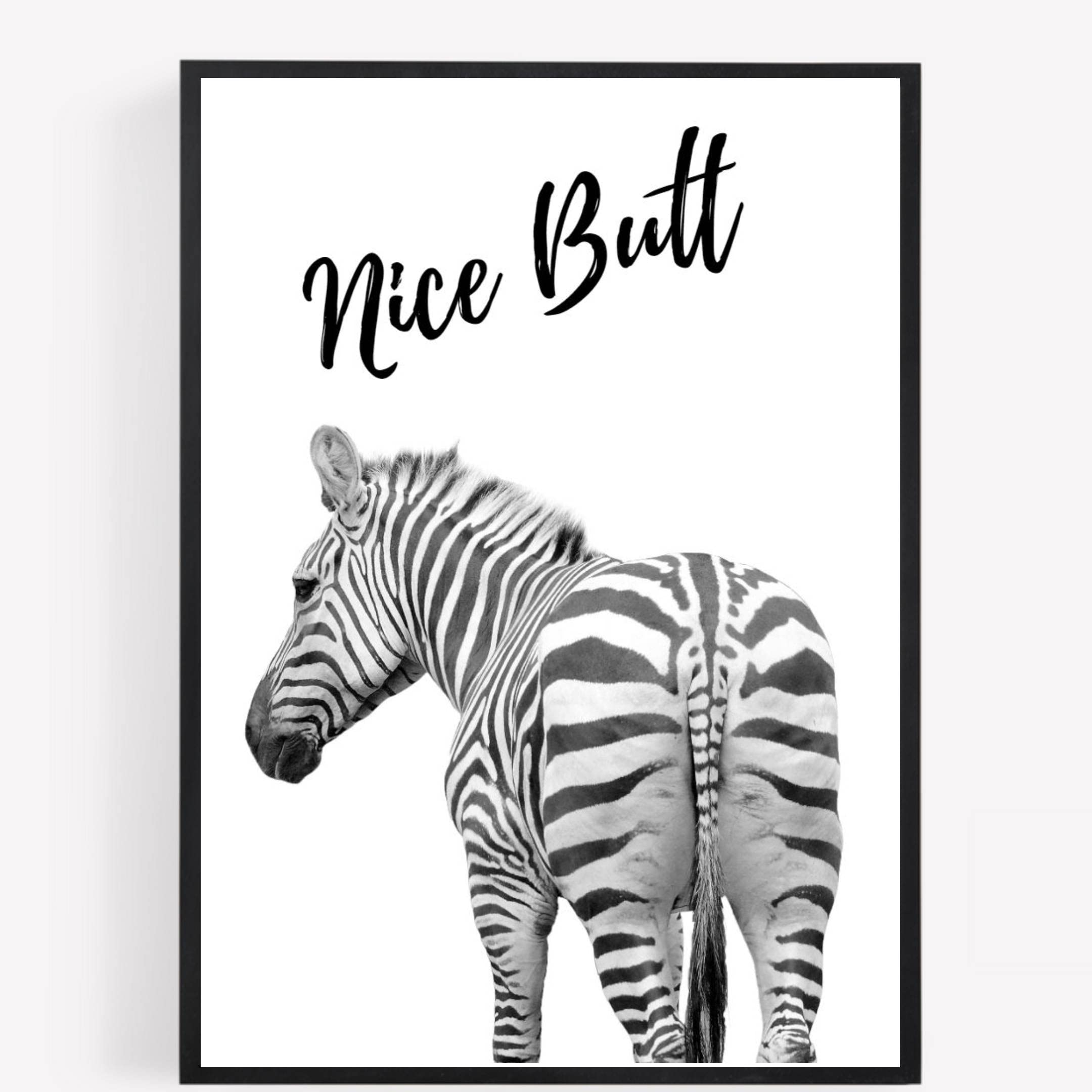 Gfc Black Funny Zebra Bathroom Nice Butt Print Picture Poster Gift Nursery A4 Unframed 1 Wall Art Home Decor Decorating Colour