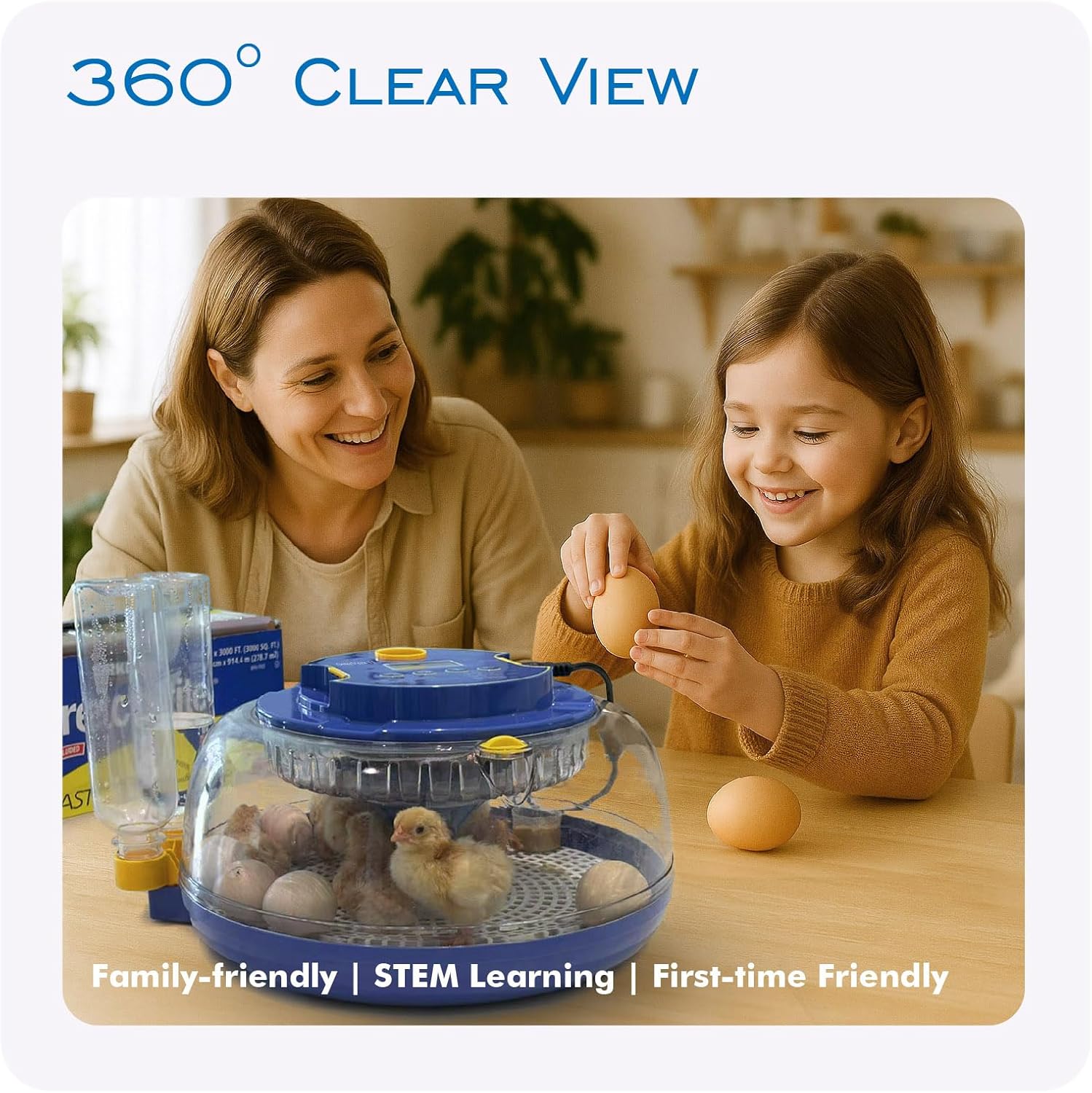 OtterVerz 11 Egg Incubators for Hatching 18-36 Chicken/Quail/Turkey Eggs, 360° View Poultry Incubator with Automatic Egg Turning and Humidity Control, Suitable for Farm, Classroom, Home