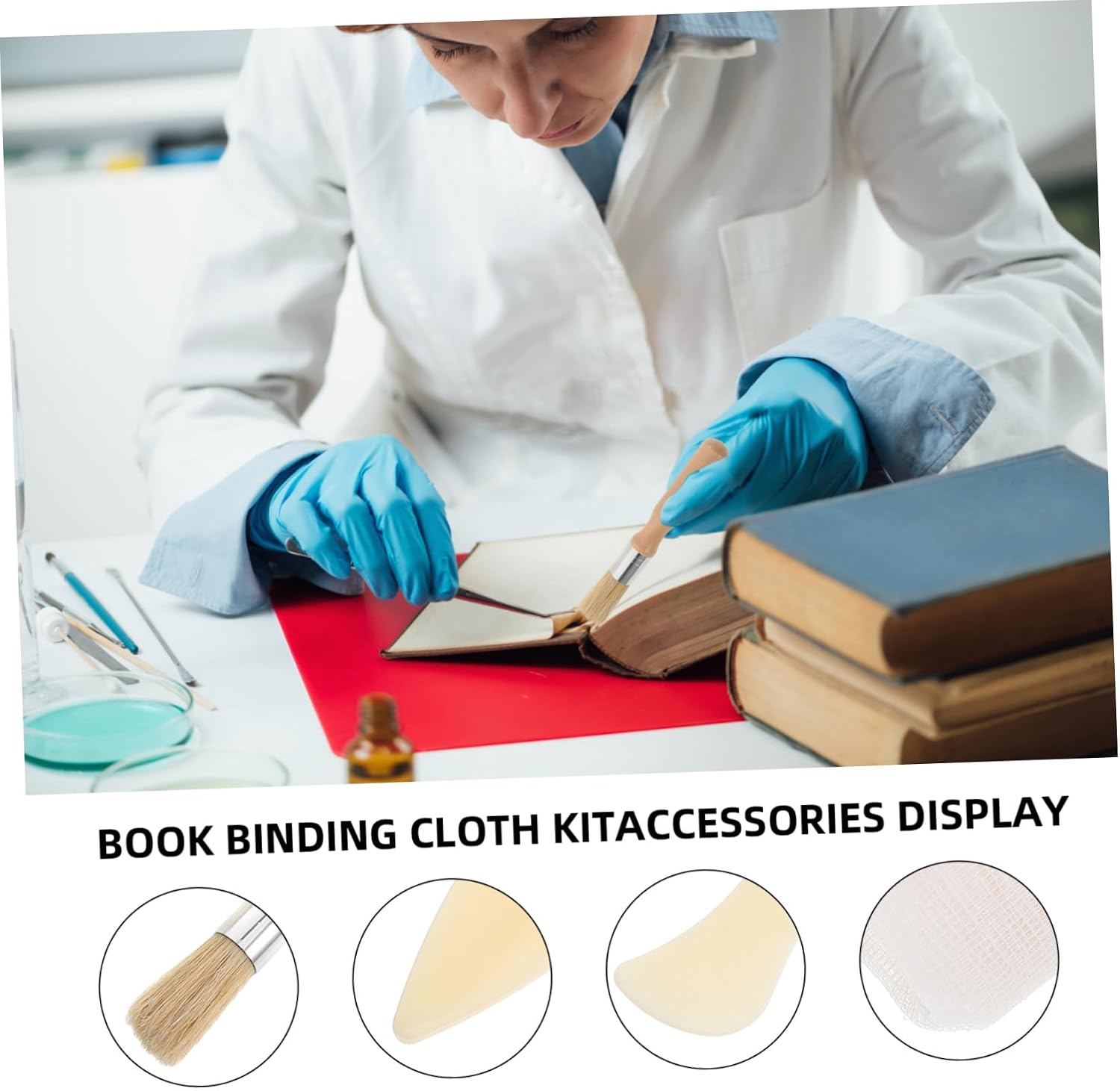 Artibetter Ancient Book Restoration Kit Bookbinding Tools for Book Repair Bone Folder Glue Brushes for Bookbinding