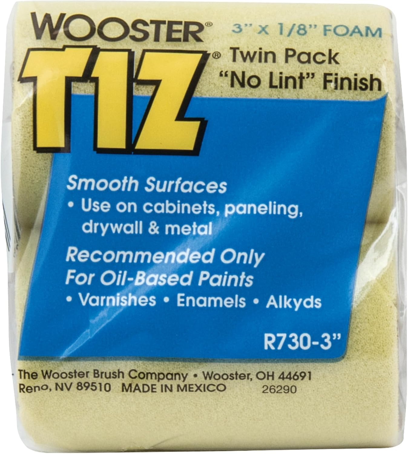 Wooster Brush R730-9 Tiz Foam Roller Cover, 1/8-Inch Nap, 2-Pack, 9-Inch image 4