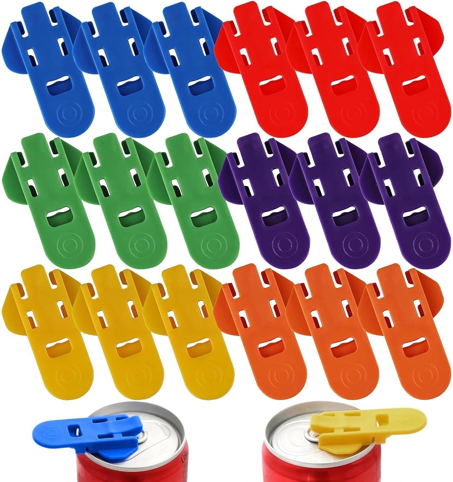 18 Pcs Drinks Can Opener, Ring Pull Can Opener Aid Tool, Can Top Ring Opener for Soda, Beer, Coke Cans - Home Party, Restaurant & Outdoor Camping Essentials (6 Colors)