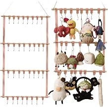Hanging Display Storage Shelves Detachable Doll Organizers for Storage Plush Doll Collectors Gifts, Hanging Over the Door Organizer for Bedroom Home Pink 1pcs