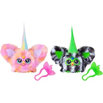Furby Furblets Wild & Wundervoll 2 Pack Electronic Plush Toys Stuffed Toys for Children Aged 6+ with Music and Keyring Talks Furbisch and Moves Cute Gift