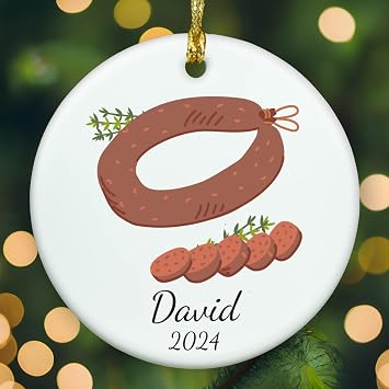 Personalized Kielbasa Ornament,Kielbasa Christmas Ornament,Kielbasa Xmas Ornament,Xmas Food Pendant Christmas Party Favors Cute Presents Gifts Christmas Tree Decoration Ornament.