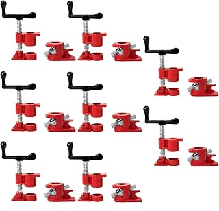 DUPDMKIN 8-Pack 3/4 Inch Heavy Duty Pipe Clamps for Woodworking - Quick Release Wood Gluing Clamps for DIY, Carpentry & Home Projects