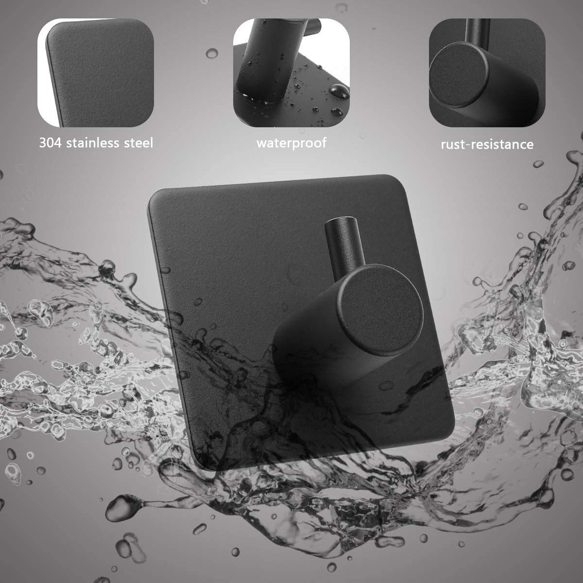 Ganci Adesivi Inossidabili 4 Pezzi – Impermeabili, Carico 6.8kg, Per Bagno E Cucina – Design Moderno, Facili Da Rimuovere