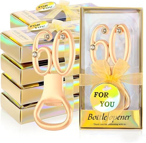 Lot de 24 décapsuleurs dorés pour 60e anniversaire, cadeaux de mariage, 60e anni