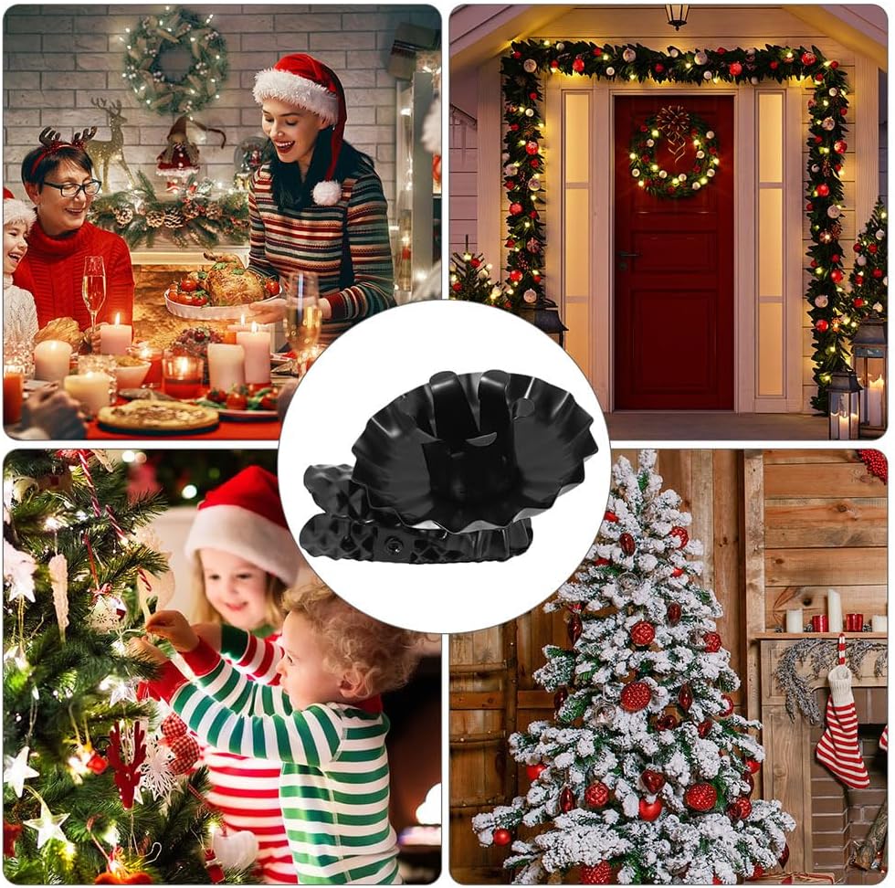 Ciieeo 20pcs Christmas Tree Candle Holder Clip on Candle Holders Window Candle Holder Clamps Traditional Vintage Candle Holders with Clip for Christmas Tree Xmas Holiday Decor Black