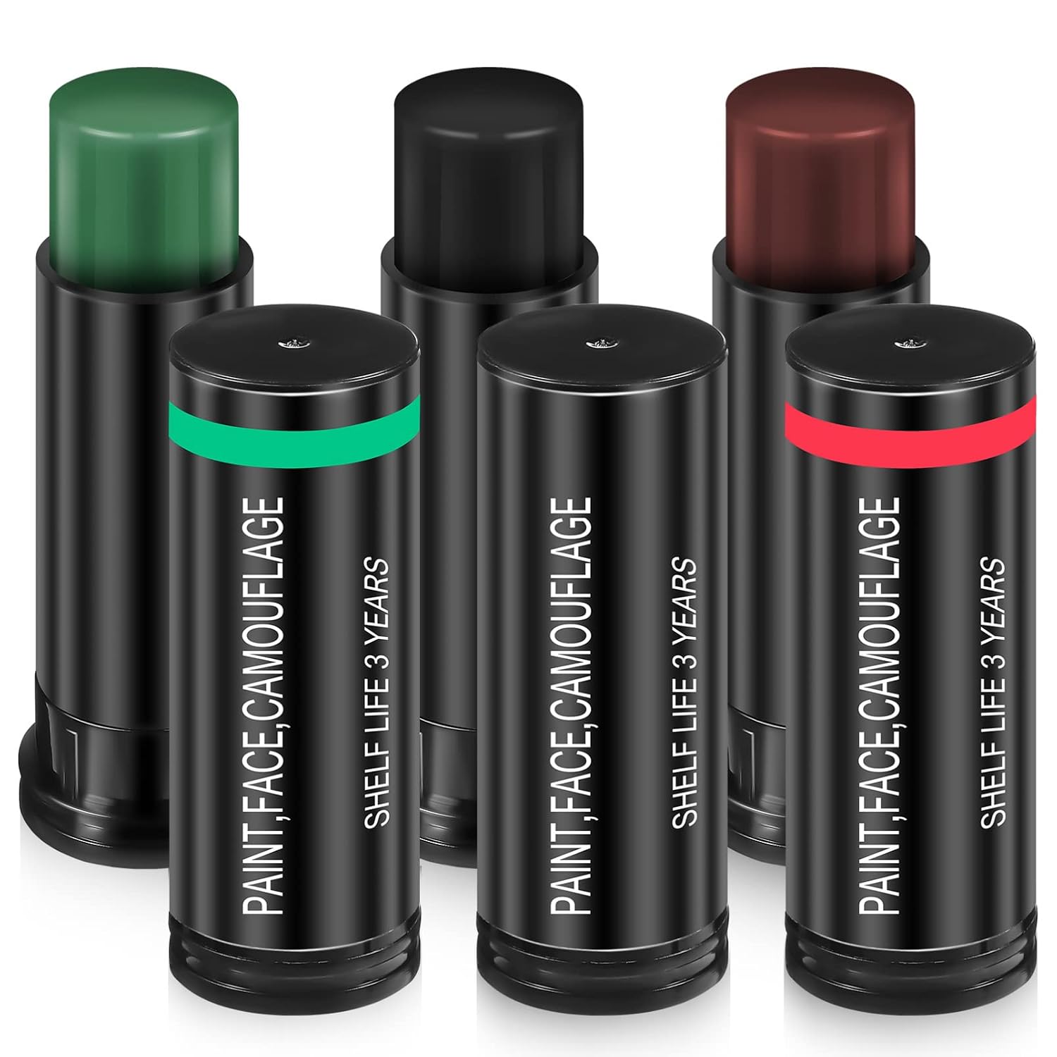 VICASKY Athletes Eye Black Sticks 6-Piece Set Waterproof Face Paint for Football Baseball and Sports for Cosplay and Game Day Makeup Accessories