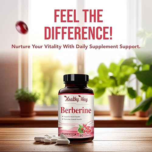 Miniatura 5 de Suplemento de berberina de alta resistencia de 500 mg – Una vez al día potente berberina 500 mg Suplemento antioxidante de quercetina para el