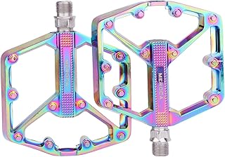 Meteorolite Meteorolite Black/Dazzle Mountain Bike Pedals, 3 Sealed Bearings Aluminum Alloy MTB Pedals with 20 Anti-Skid Pins CNC Bicycle Flat Pedals, 9/16" Lightweight Platform for Road Mountain BMX Bike