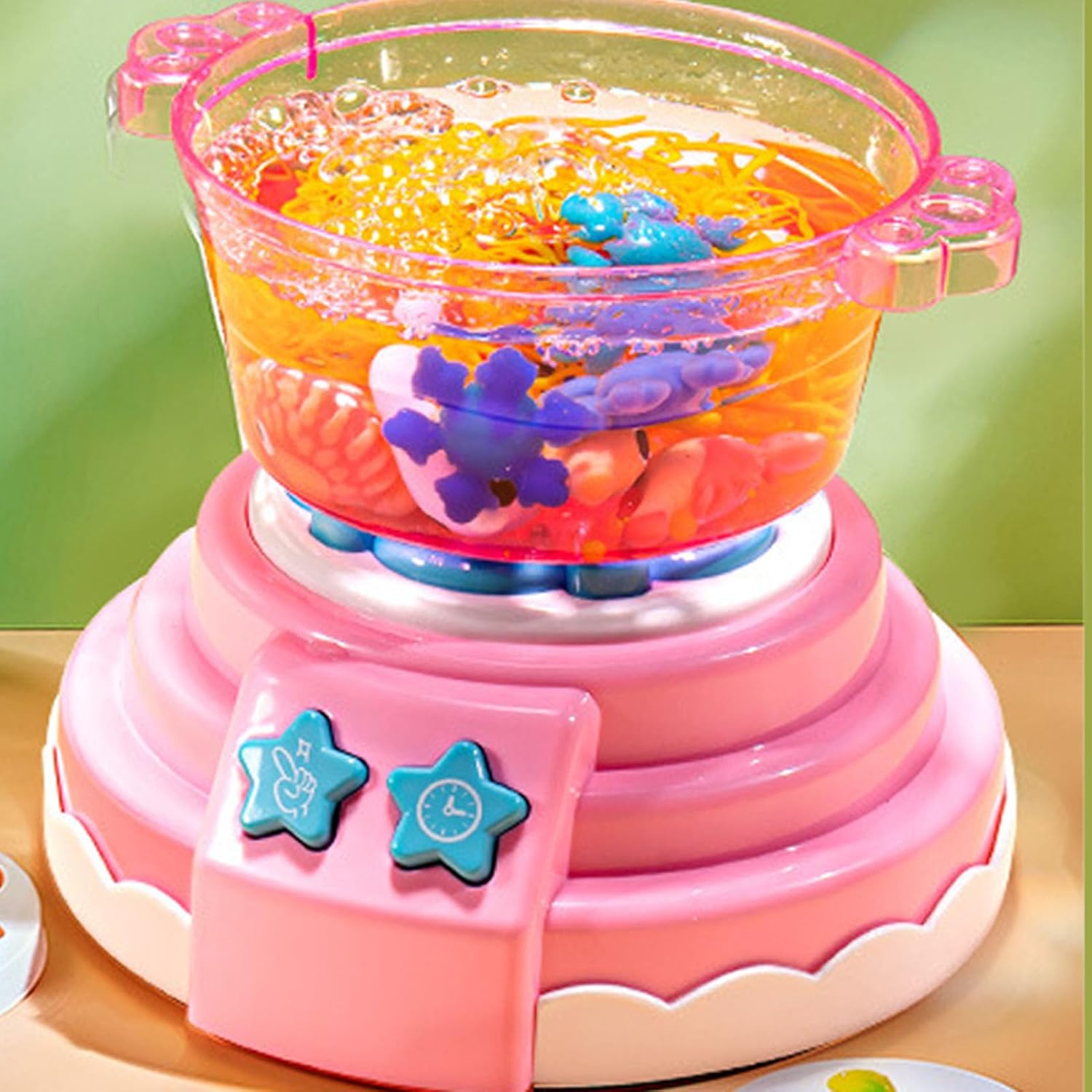 Kids Hot Pot DIY Cooking Toys Safe Material Simulation Hot Pot Machine for Toddlers Plastic Material (Pink)