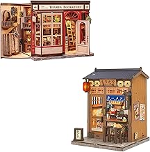 CUTEBEE Book Nook Kit - Maison De Poupée pour Adultes, Librairie Britannique Enchantée, Maison Miniature DIY avec Lumières LED, Décoration De Bibliothèque, Cadeau