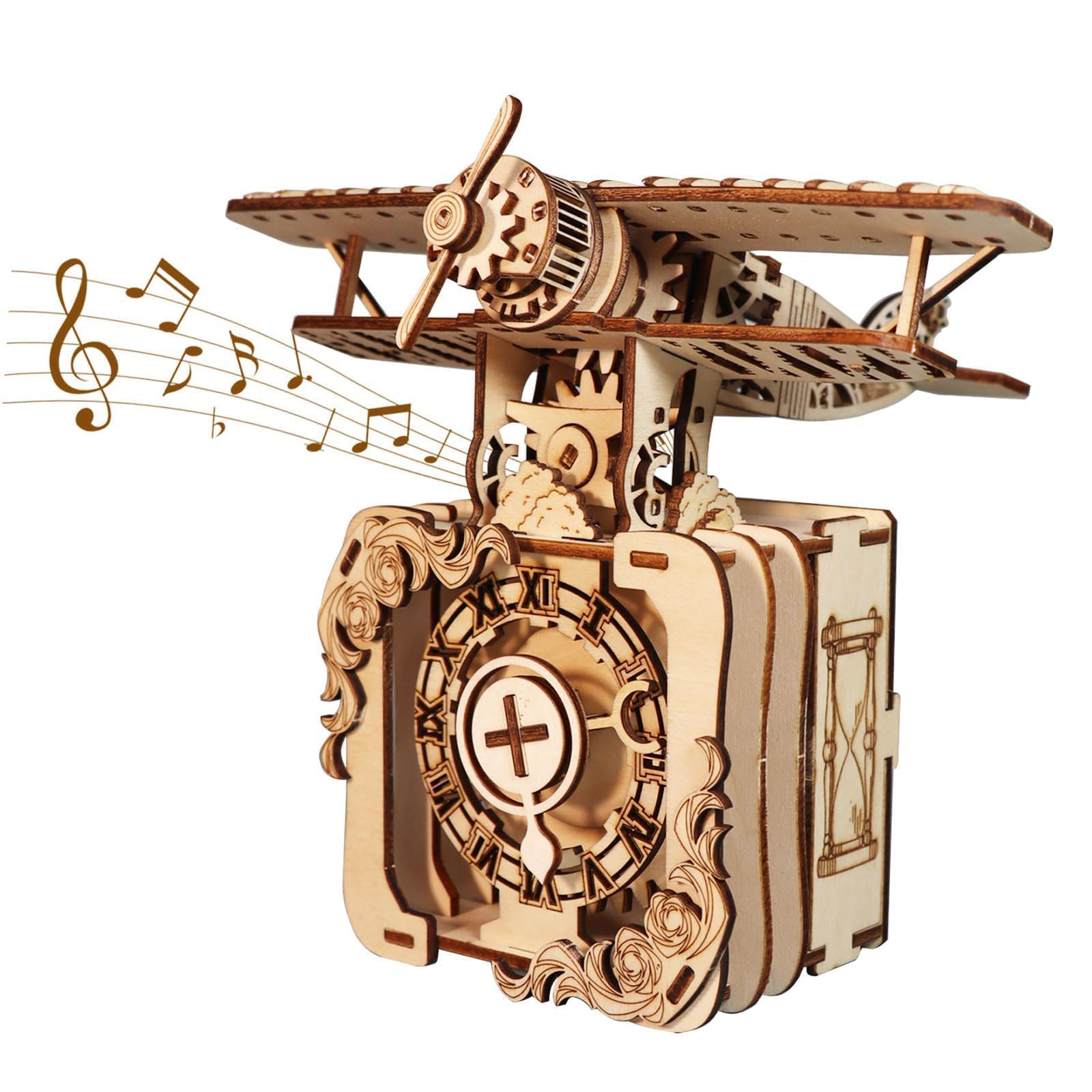3D Wooden Puzzles For Adults Airplane Music Box Crafts Home Decor Model Kits You Are My Sunshine For Women