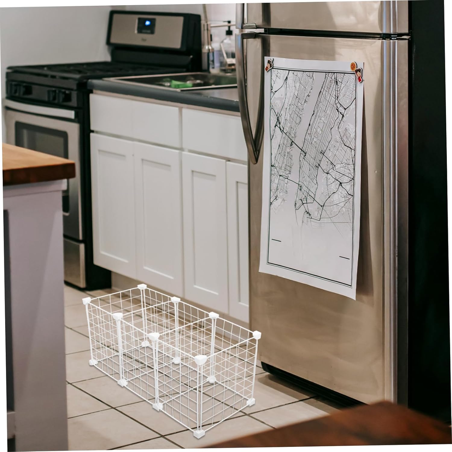 Mikinona Heavy Duty Freezer Partition for Efficient Space Utilization Cold-resistant Metal Shelf Separators for Refrigerator Organization Easy Installation and Maintenance