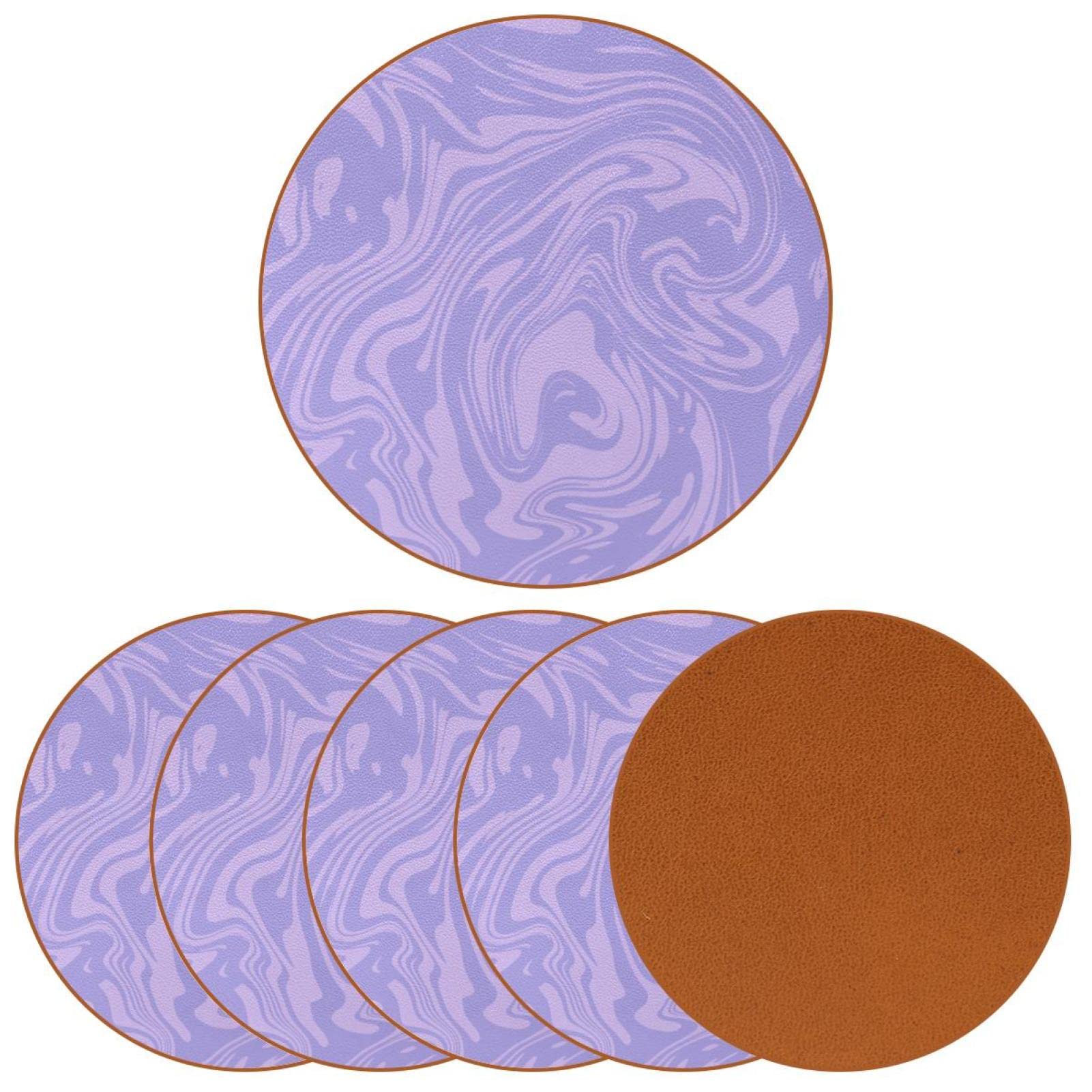 Lot de 6 sous-verres violets pour boissons, verres à vin, tasses et tasses, réutilisables au bureau, cuisine, bar, 10,9 cm