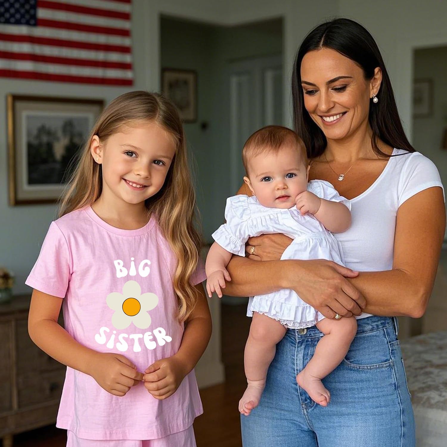 Big Sister Shirt Toddler Girls T-Shirt Promoted to Big Sister Clothes Outfit Announcement Tees Little Kids Top 2-7T - Image 3